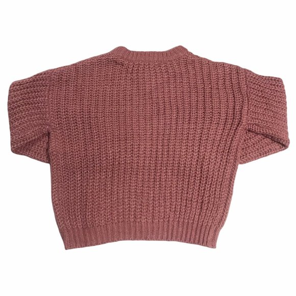 Belle Du Jour Youth Girls Knit Pullover Sweater Size M-L Heather Rose Crew Neck - Picture 4 of 9